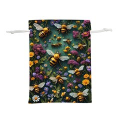 Bees Colony Flowers Lightweight Drawstring Pouch (m) by Loisa77