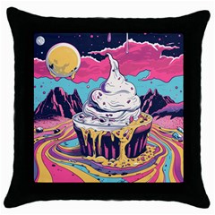 Dessert Chocolate Cream Throw Pillow Case (Black)