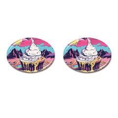 Dessert Chocolate Cream Cufflinks (Oval)