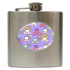 Cloud Seamless Pattern Hip Flask (6 Oz) by Apen