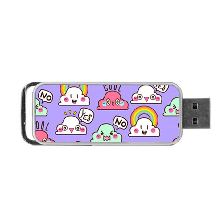 Cloud Seamless Pattern Portable USB Flash (One Side)