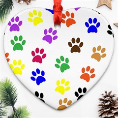 Pawprints Paw Prints Paw Animal Ornament (heart)