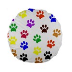 Pawprints Paw Prints Paw Animal Standard 15  Premium Round Cushions Front