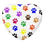 Pawprints Paw Prints Paw Animal Heart Glass Fridge Magnet (4 pack) Front