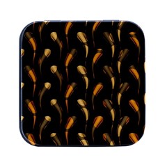 Abstract Art Pattern Warm Colors Square Metal Box (black) by Ndabl3x