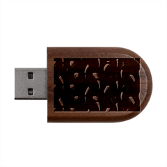 Abstract Art Pattern Warm Colors Wood Oval Usb Flash Drive by Ndabl3x