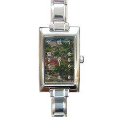 Samborondon District Aerial View Shot, Guayas, Ecuador Rectangle Italian Charm Watch by dflcprintsclothing