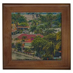 Samborondon District Aerial View Shot, Guayas, Ecuador Framed Tile by dflcprintsclothing