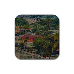 Samborondon District Aerial View Shot, Guayas, Ecuador Rubber Coaster (square) by dflcprintsclothing