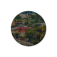 Samborondon District Aerial View Shot, Guayas, Ecuador Rubber Coaster (round) by dflcprintsclothing