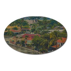 Samborondon District Aerial View Shot, Guayas, Ecuador Oval Magnet by dflcprintsclothing