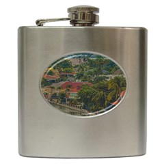 Samborondon District Aerial View Shot, Guayas, Ecuador Hip Flask (6 Oz) by dflcprintsclothing