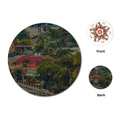 Samborondon District Aerial View Shot, Guayas, Ecuador Playing Cards Single Design (round) by dflcprintsclothing