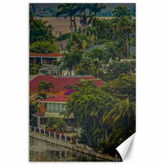 Samborondon District Aerial View Shot, Guayas, Ecuador Canvas 24  X 36  by dflcprintsclothing