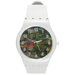 Samborondon District Aerial View Shot, Guayas, Ecuador Round Plastic Sport Watch (m) by dflcprintsclothing