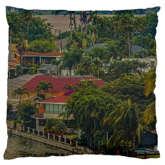 Samborondon District Aerial View Shot, Guayas, Ecuador Large Cushion Case (one Side) by dflcprintsclothing