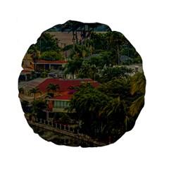 Samborondon District Aerial View Shot, Guayas, Ecuador Standard 15  Premium Flano Round Cushions by dflcprintsclothing