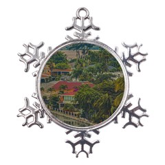 Samborondon District Aerial View Shot, Guayas, Ecuador Metal Large Snowflake Ornament by dflcprintsclothing