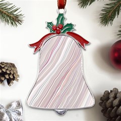 Marble Texture Marble Painting Metal Holly Leaf Bell Ornament