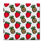 Strawberries Pineapples Fruits Tile Coaster Front