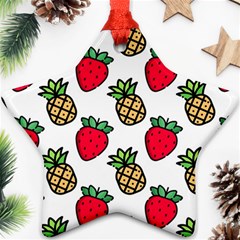 Strawberries Pineapples Fruits Ornament (star)