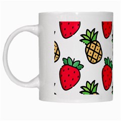 Strawberries Pineapples Fruits White Mug by Loisa77