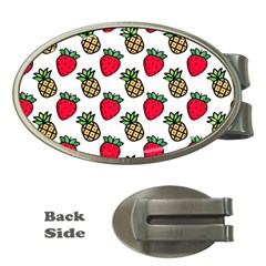 Strawberries Pineapples Fruits Money Clips (oval)  by Loisa77