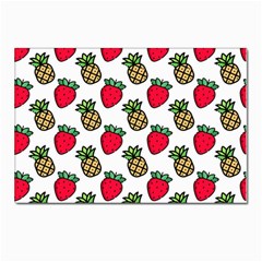 Strawberries Pineapples Fruits Postcard 4 x 6  (pkg Of 10) by Loisa77