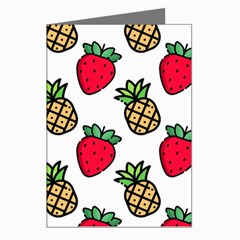 Strawberries Pineapples Fruits Greeting Cards (pkg Of 8)