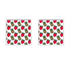 Strawberries Pineapples Fruits Cufflinks (square) by Loisa77