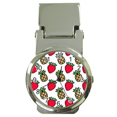 Strawberries Pineapples Fruits Money Clip Watches by Loisa77