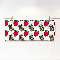 Strawberries Pineapples Fruits Hand Towel by Loisa77