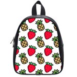 Strawberries Pineapples Fruits School Bag (Small) Front