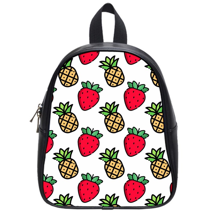 Strawberries Pineapples Fruits School Bag (Small)