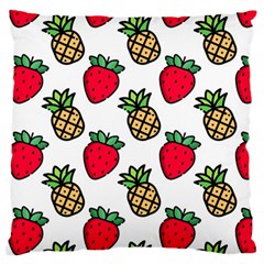 Strawberries Pineapples Fruits Large Cushion Case (one Side) by Loisa77