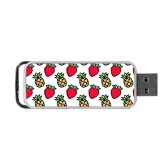 Strawberries Pineapples Fruits Portable Usb Flash (one Side) by Loisa77