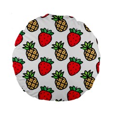 Strawberries Pineapples Fruits Standard 15  Premium Round Cushions by Loisa77