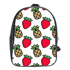 Strawberries Pineapples Fruits School Bag (xl) by Loisa77