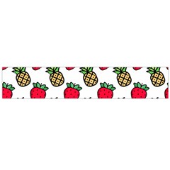 Strawberries Pineapples Fruits Large Premium Plush Fleece Scarf 