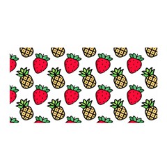 Strawberries Pineapples Fruits Satin Wrap 35  X 70  by Loisa77