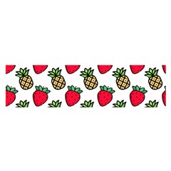 Strawberries Pineapples Fruits Oblong Satin Scarf (16  X 60 ) by Loisa77