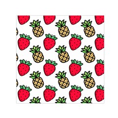 Strawberries Pineapples Fruits Square Satin Scarf (30  X 30 ) by Loisa77