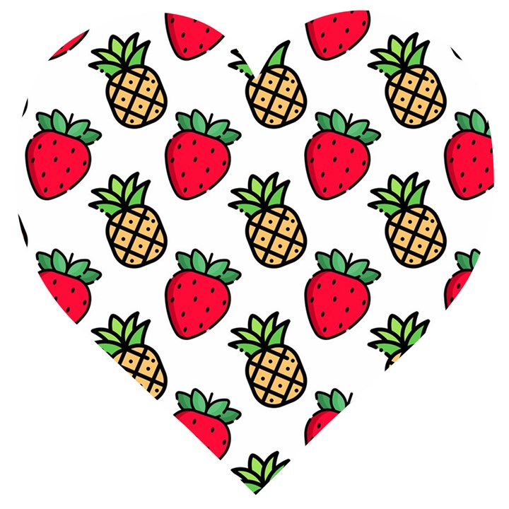 Strawberries Pineapples Fruits Wooden Puzzle Heart