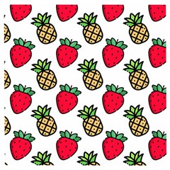 Strawberries Pineapples Fruits Wooden Puzzle Square by Loisa77