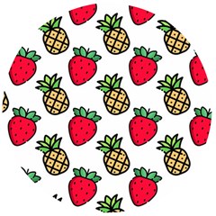 Strawberries Pineapples Fruits Wooden Bottle Opener (round) by Loisa77