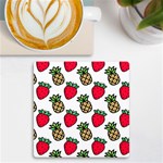 Strawberries Pineapples Fruits UV Print Square Tile Coaster  Front