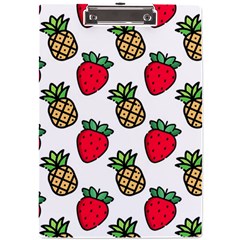 Strawberries Pineapples Fruits A4 Acrylic Clipboard by Loisa77