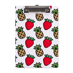 Strawberries Pineapples Fruits A5 Acrylic Clipboard by Loisa77