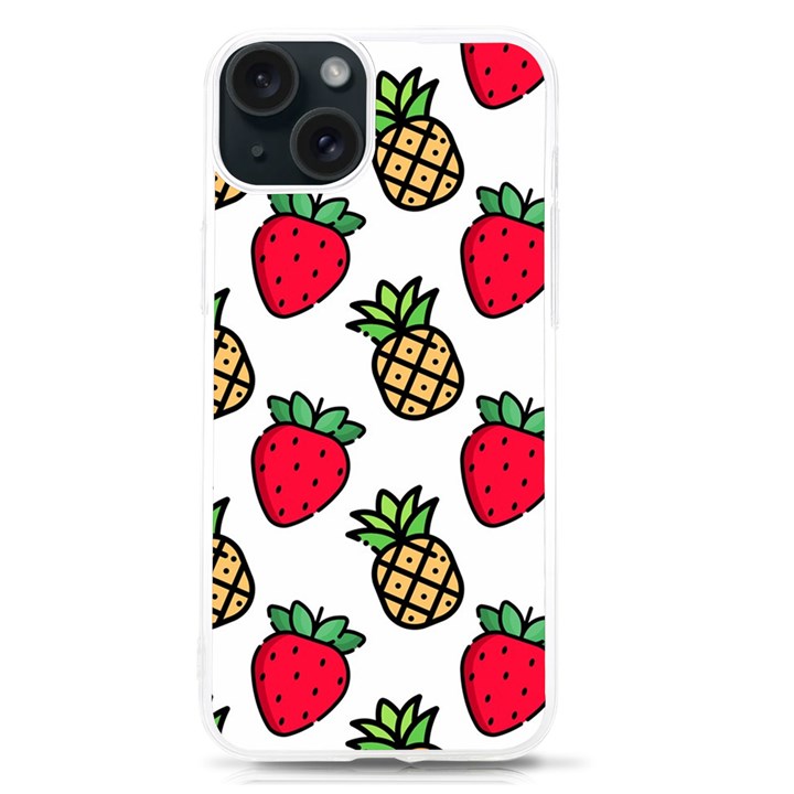 Strawberries Pineapples Fruits iPhone 15 TPU UV Print Case