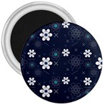 Blue Background Abstract Seamless 3  Magnets Front